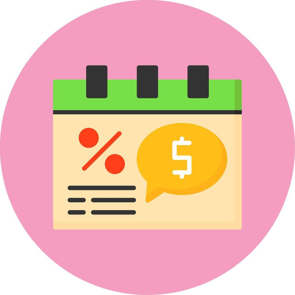 Seasonal Sale Flat Circle Style Icon vector