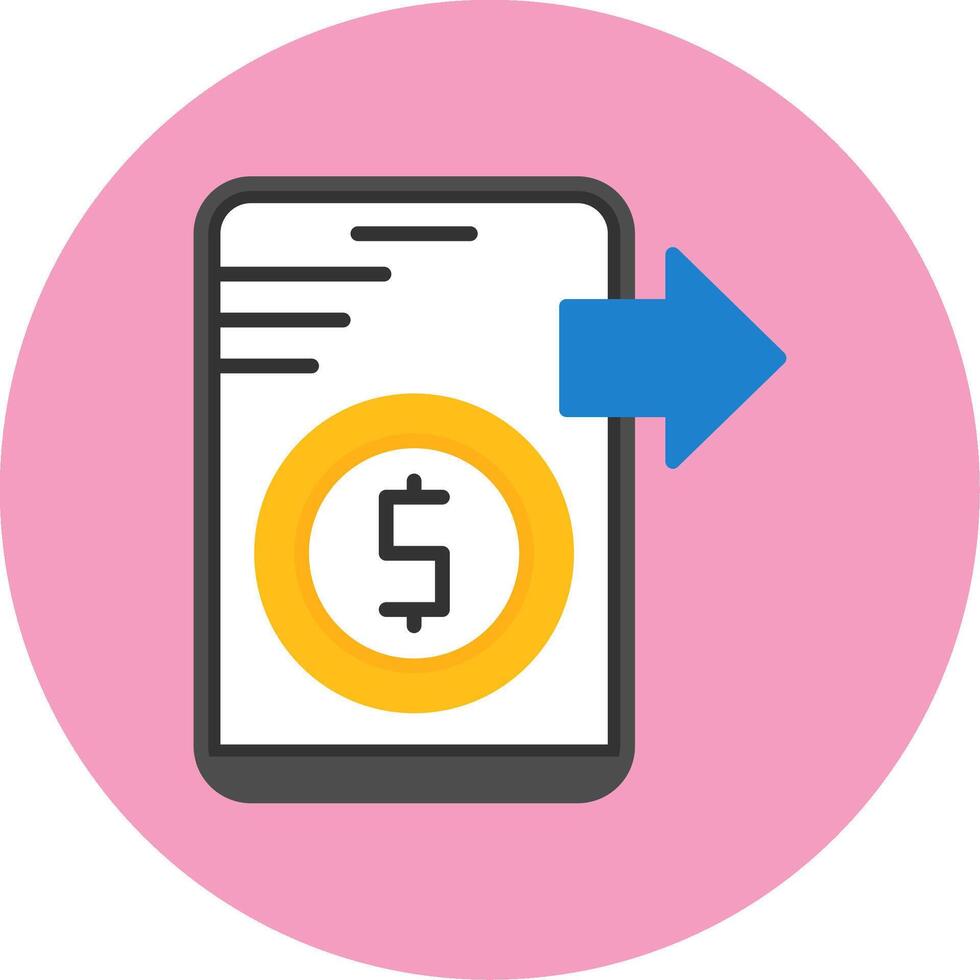 Mobile Payment Flat Circle Style Icon vector