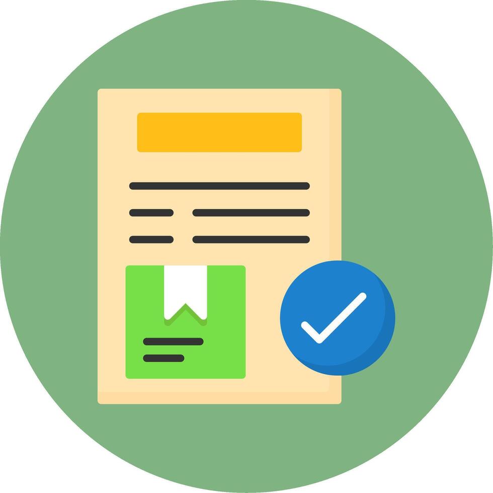 Order Confirmation Flat Circle Style Icon vector