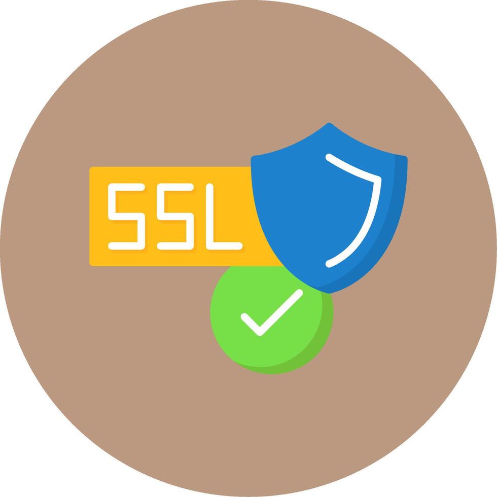SSL Certificate Flat Circle Style Icon vector