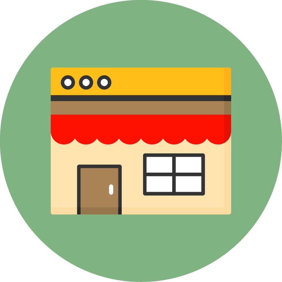 Online Store Flat Circle Style Icon vector