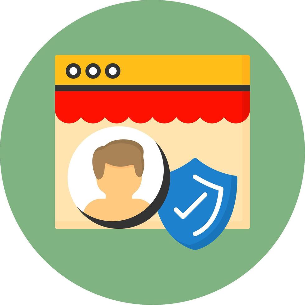 Secure Login Flat Circle Style Icon vector
