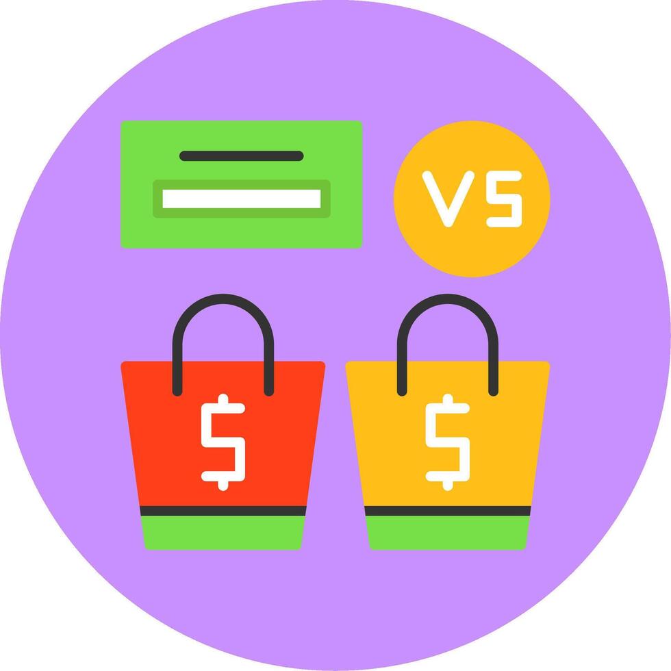 Price Comparison Flat Circle Style Icon vector