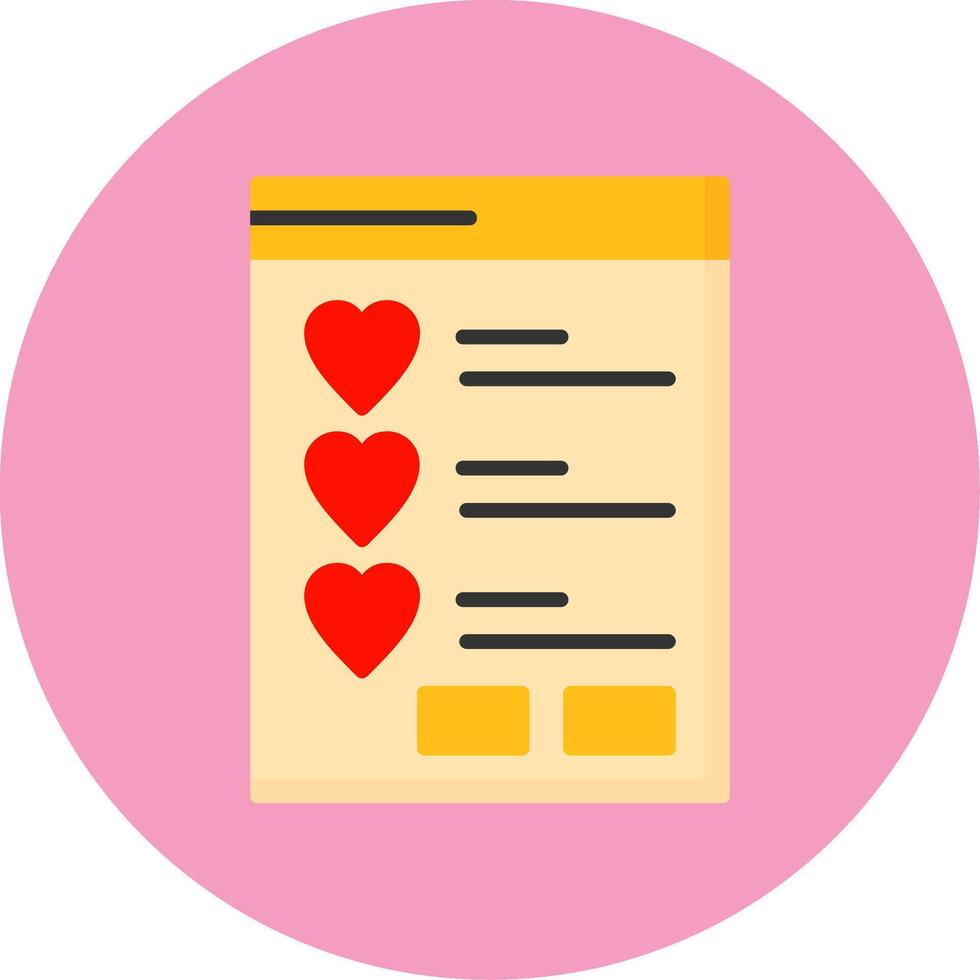 Wishlist Flat Circle Style Icon vector