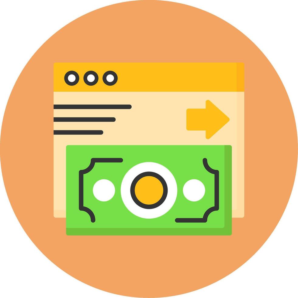 Online Payment Flat Circle Style Icon vector