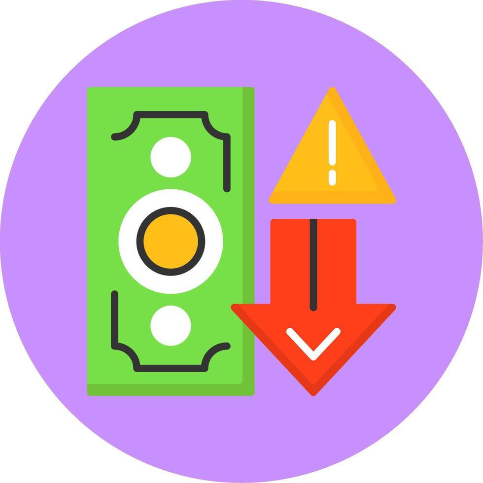 Price Drop Alert Flat Circle Style Icon vector