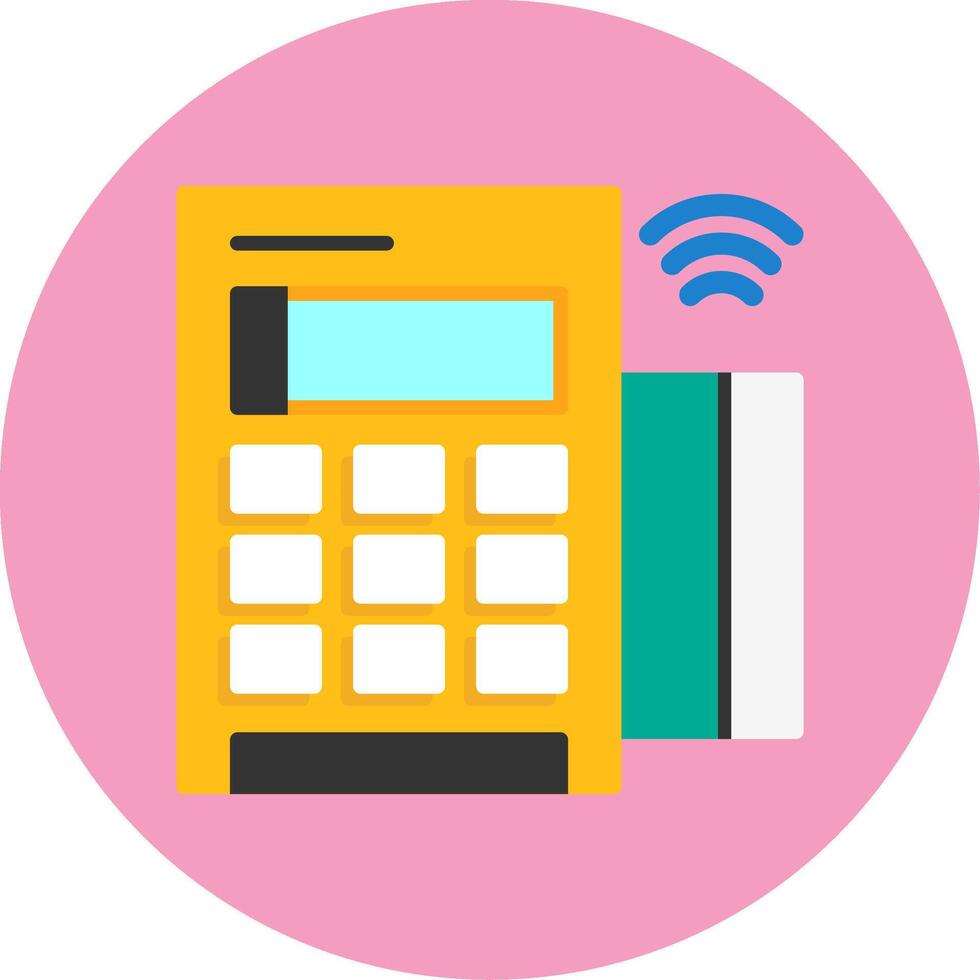 Card reader Flat Circle Style Icon vector