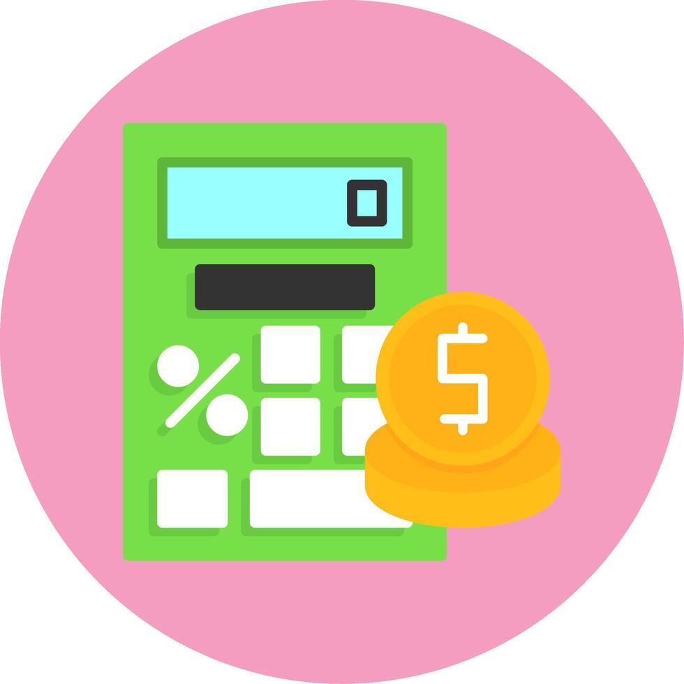 Loan calculator Flat Circle Style Icon vector
