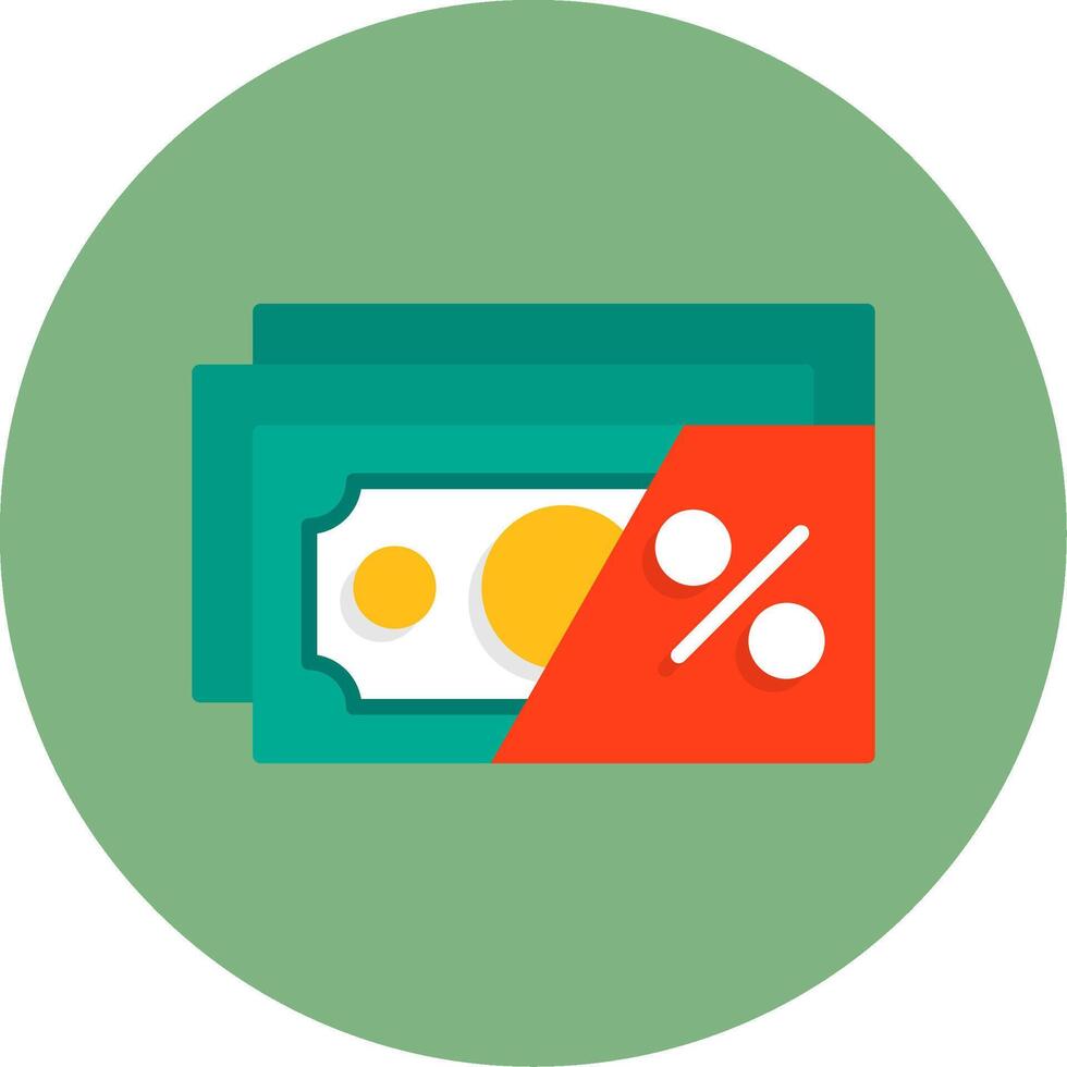 Tax deduction Flat Circle Style Icon vector