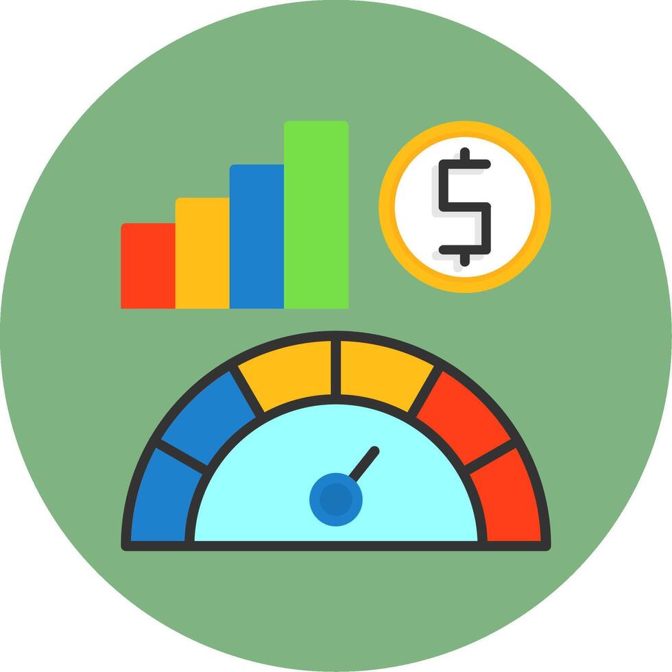 Ad spend Flat Circle Icon Style vector