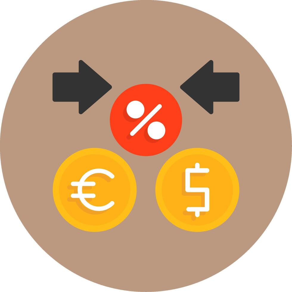 Exchange rate Flat Circle Style Icon vector