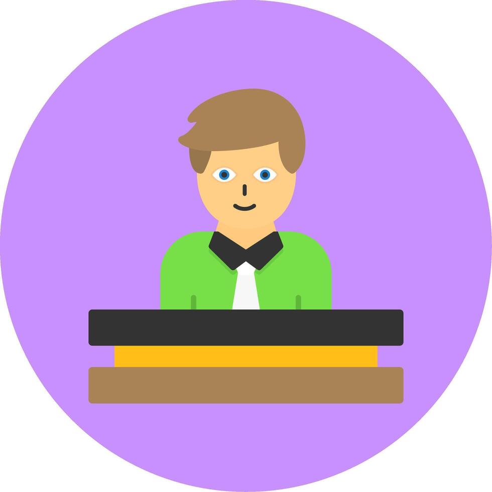 Bank teller Flat Circle Style Icon vector