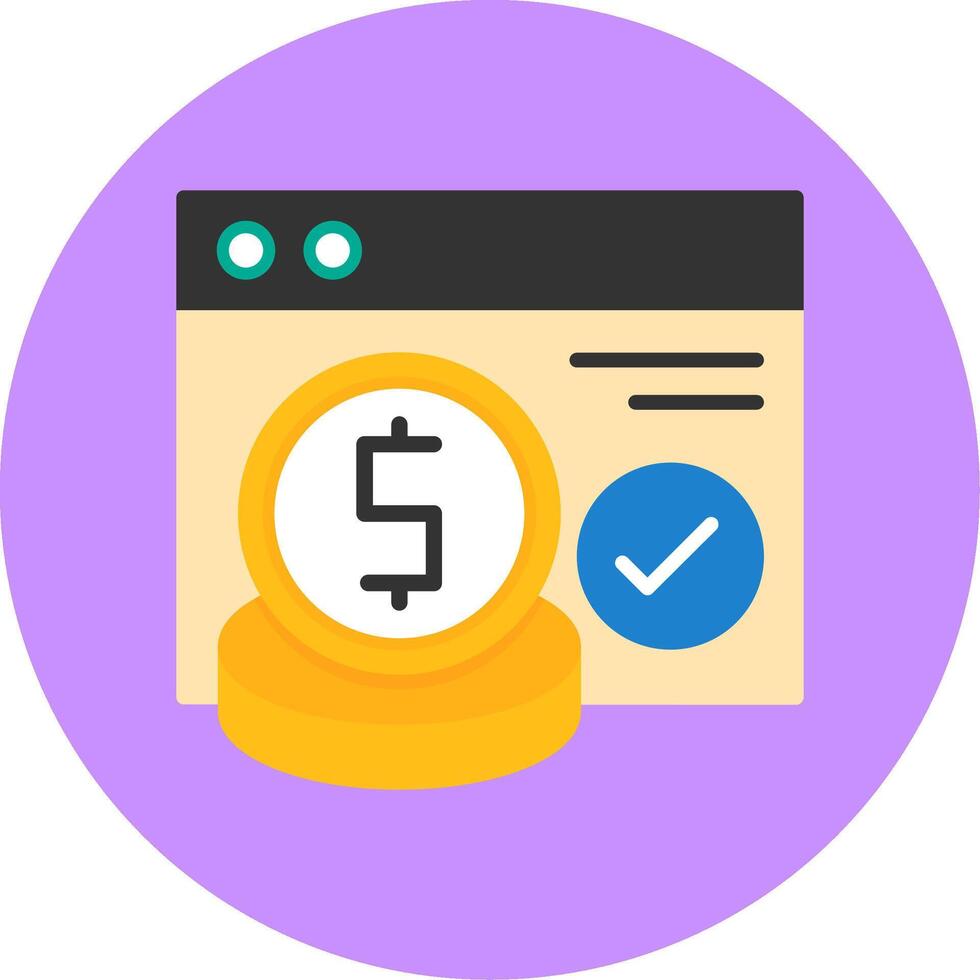 Electronic payment Flat Circle Style Icon vector