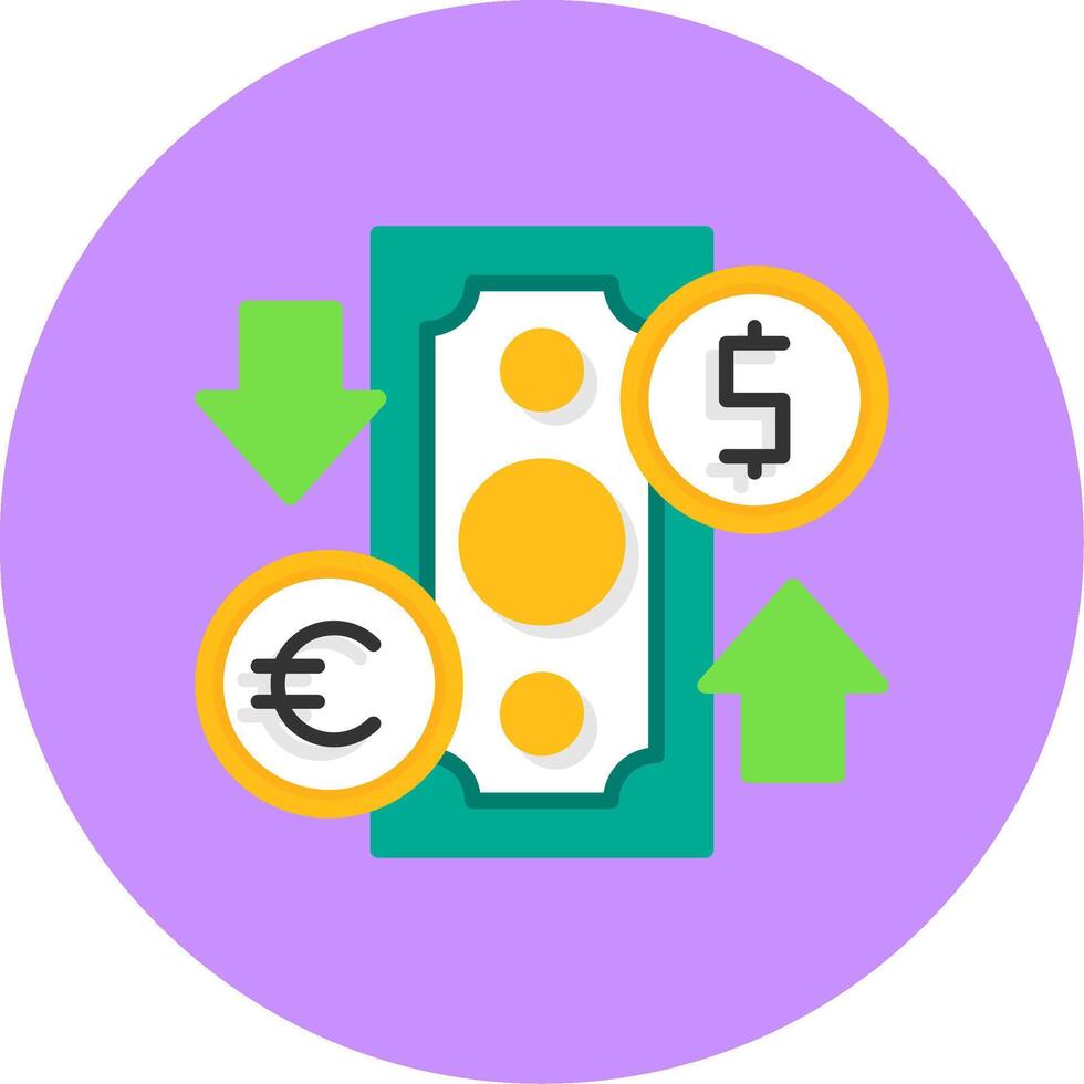Exchange rates Flat Circle Style Icon vector
