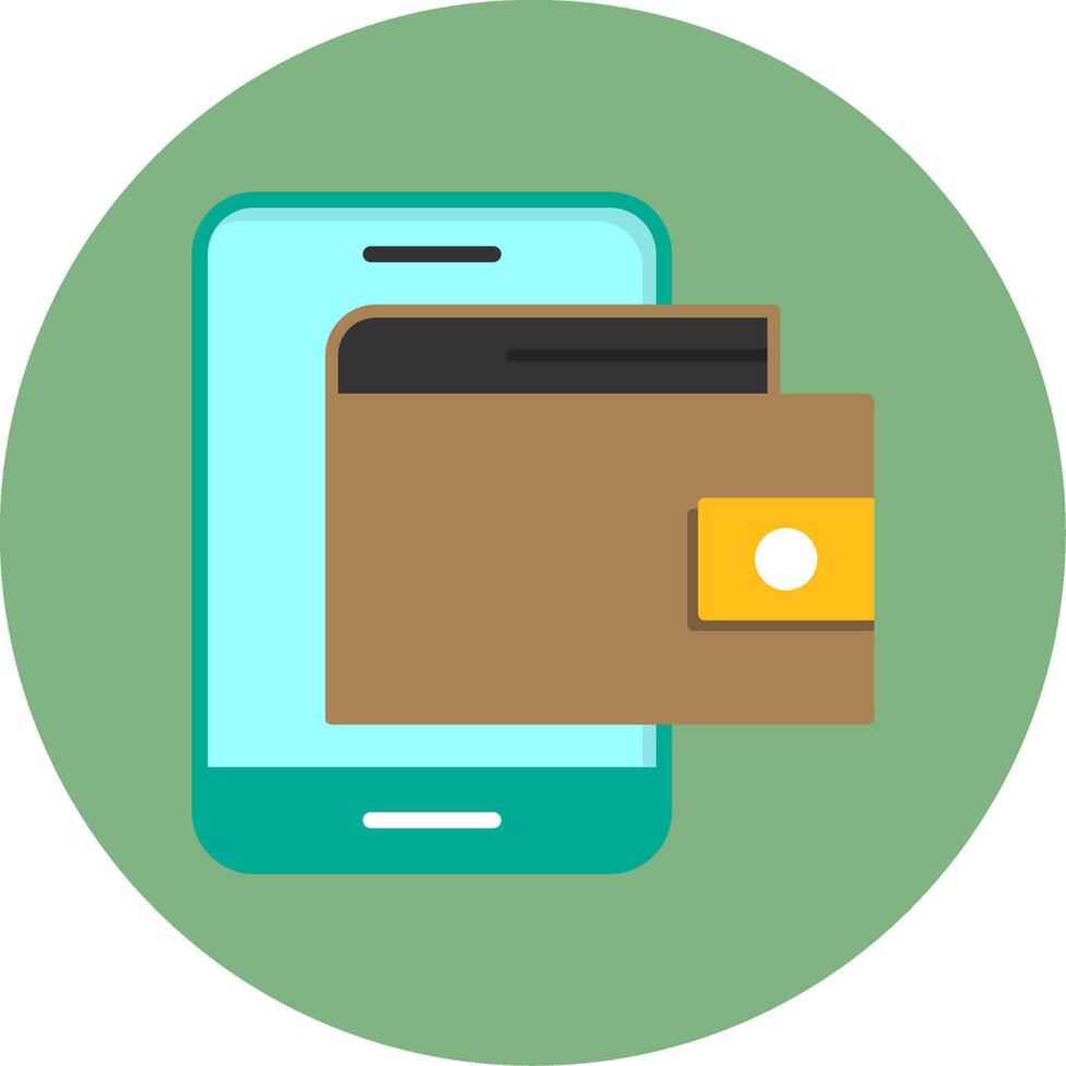 Mobile wallet Flat Circle Style Icon vector