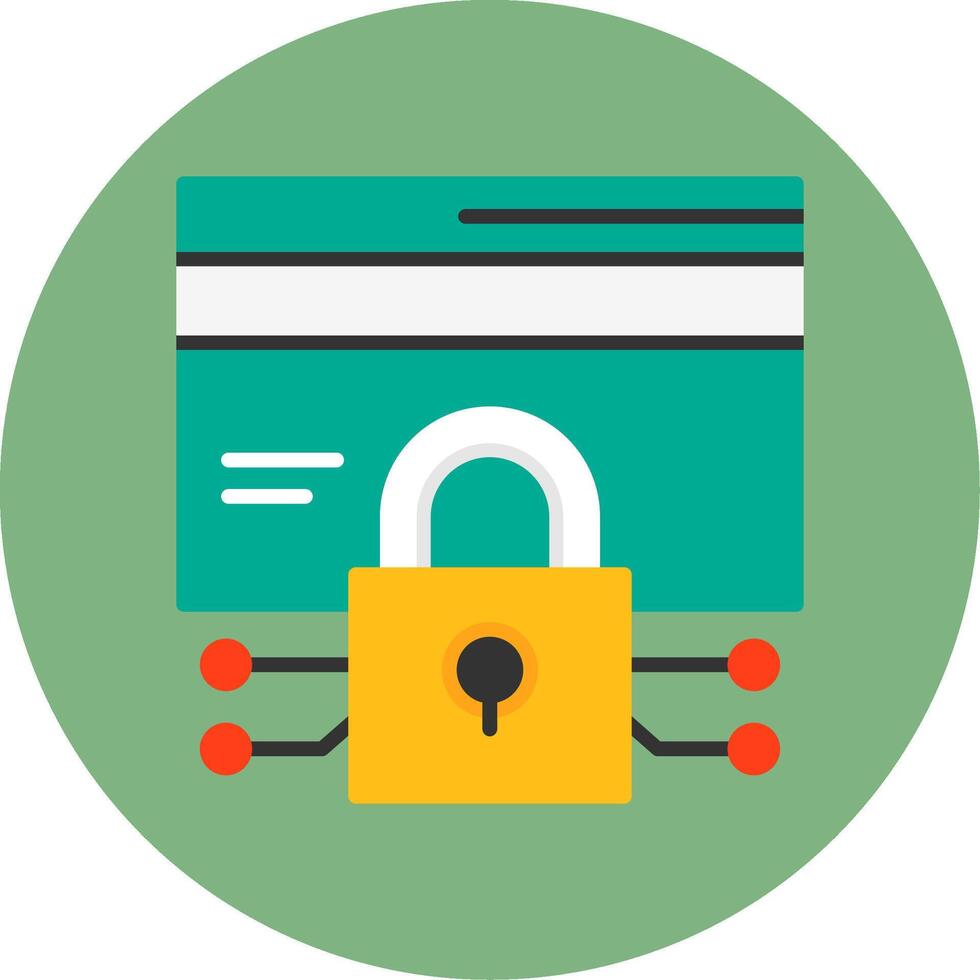Data encryption Flat Circle Style Icon vector