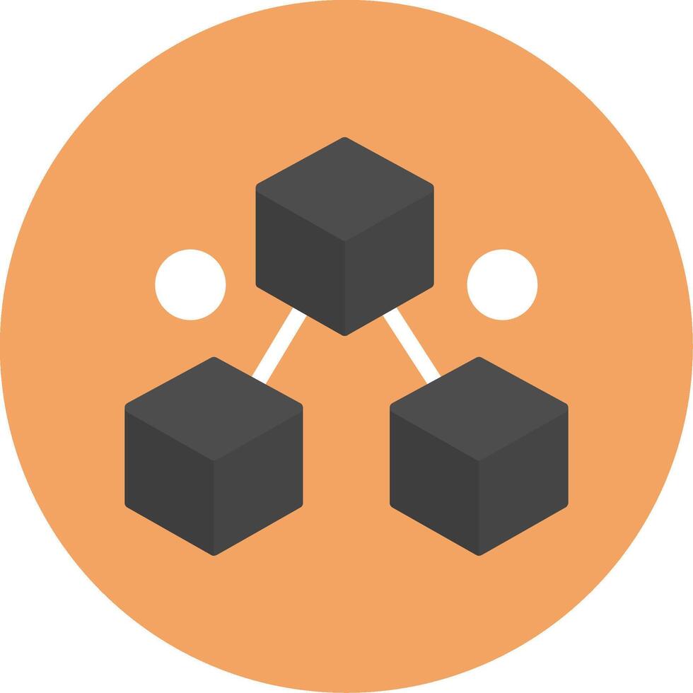 Blockchain Flat Circle Style Icon vector