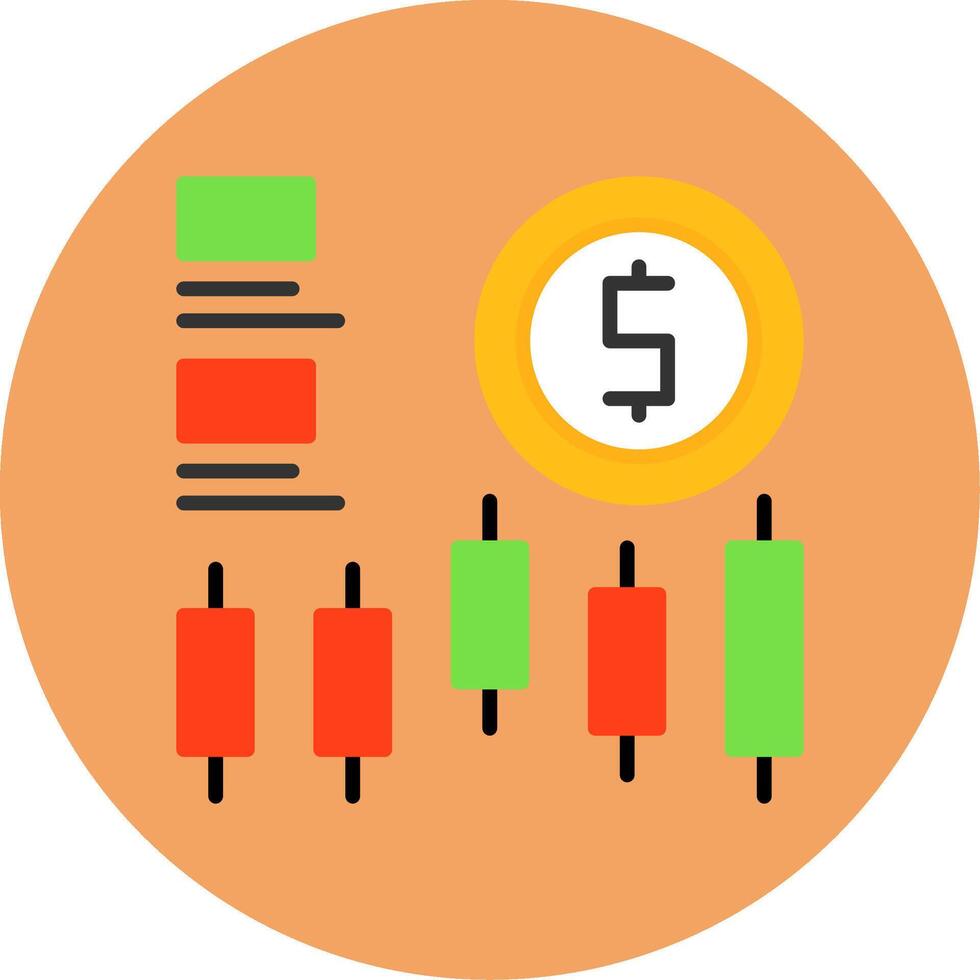 Stock market Flat Circle Style Icon vector