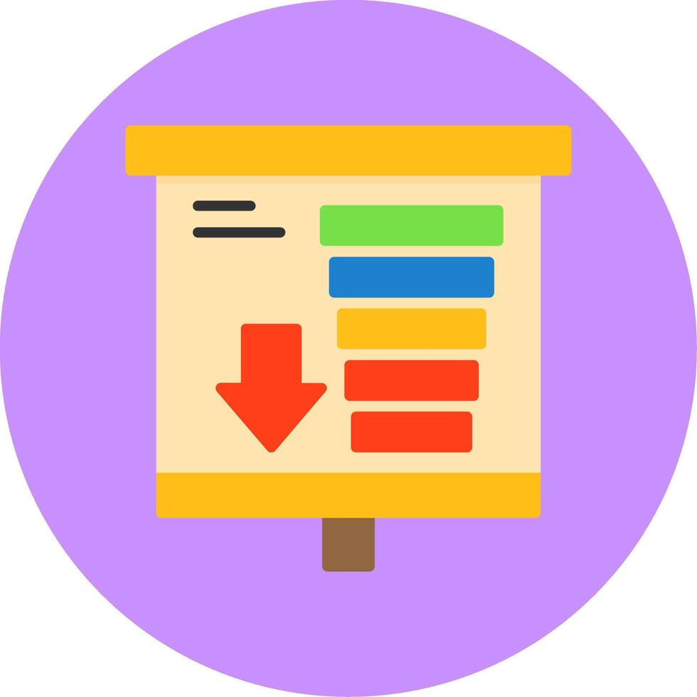 Funnel Chart Flat Circle Style Icon vector