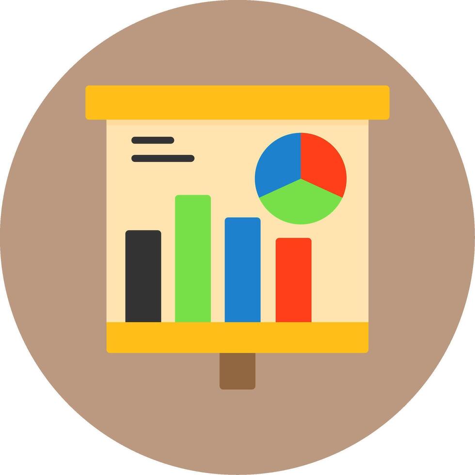 Graphical Representation Flat Circle Style Icon vector