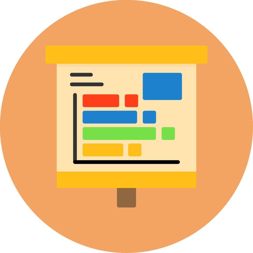 Horizontal Bars showing Flat Circle Style Icon vector
