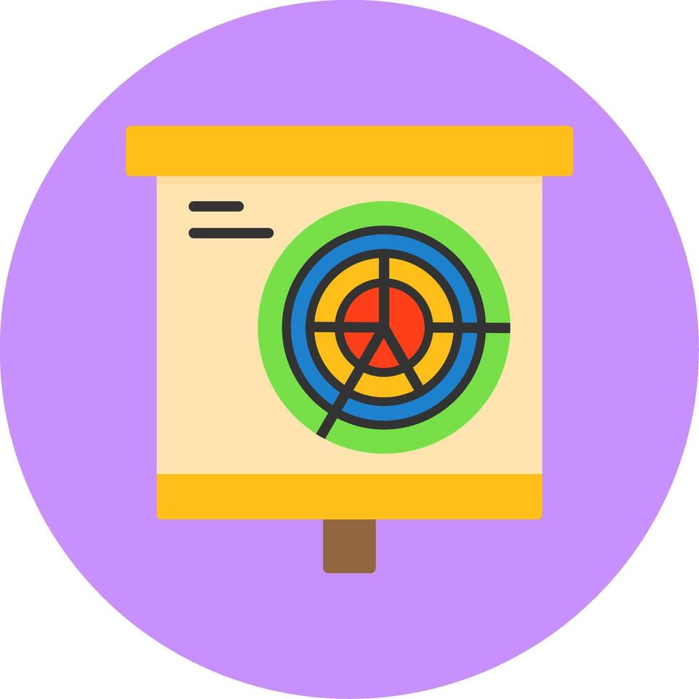 Radar Pie Chart Flat Circle Style Icon vector