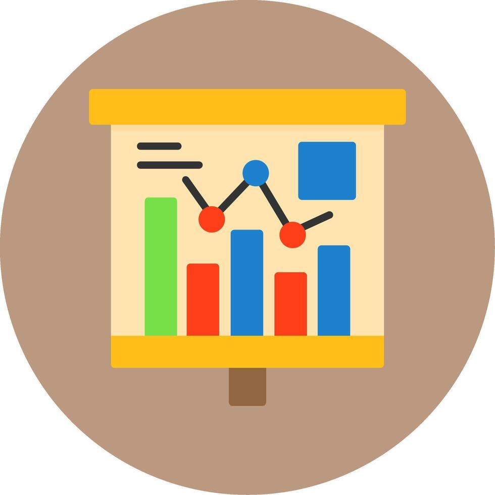 Chart Flat Circle Style Icon vector