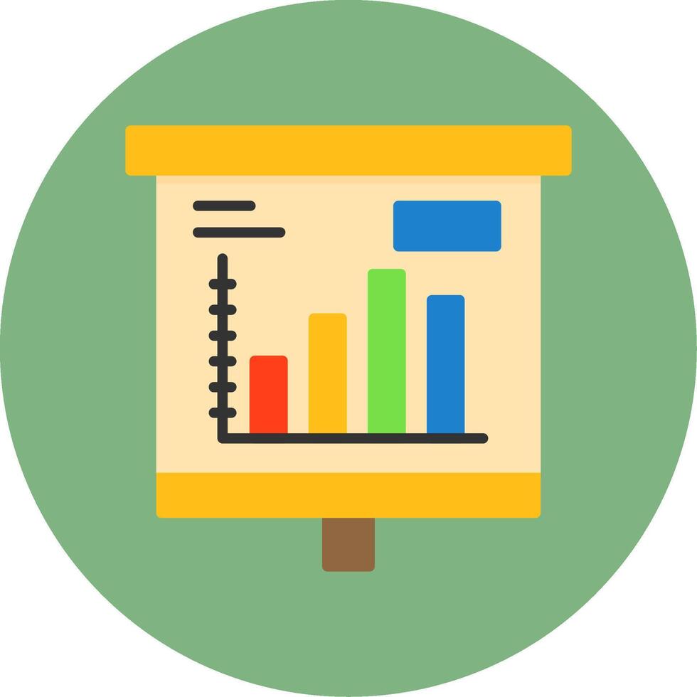 Column Chart Flat Circle Style Icon vector