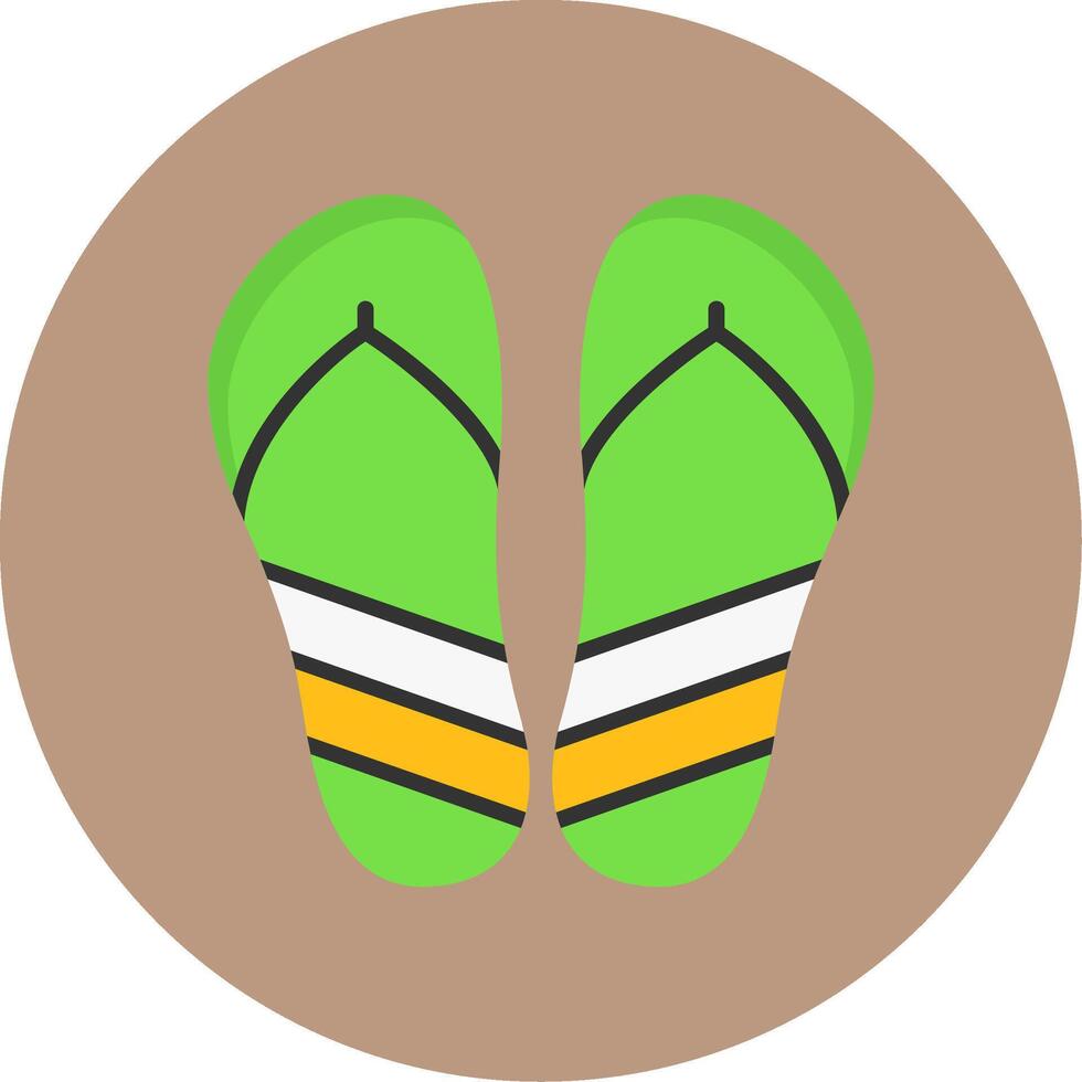Flip flops Flat Circle Style Icon vector