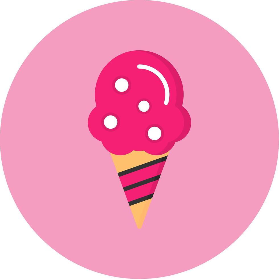 Ice cream cone Flat Circle Style Icon vector