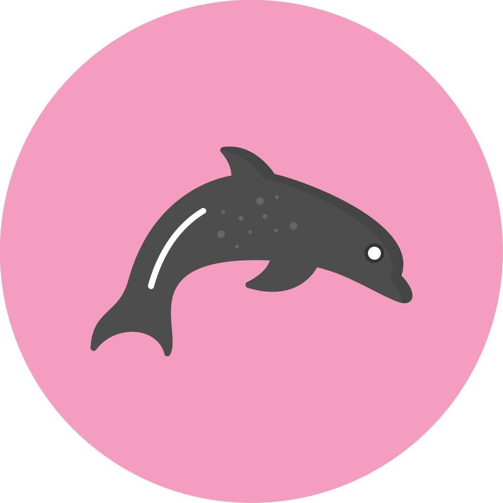 Dolphin Flat Circle Style Icon vector