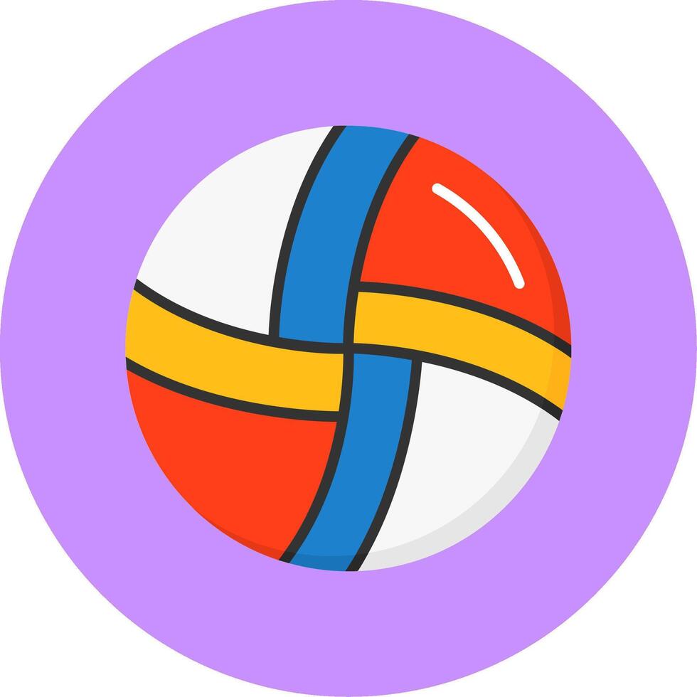 Volleyball Flat Circle Style Icon vector