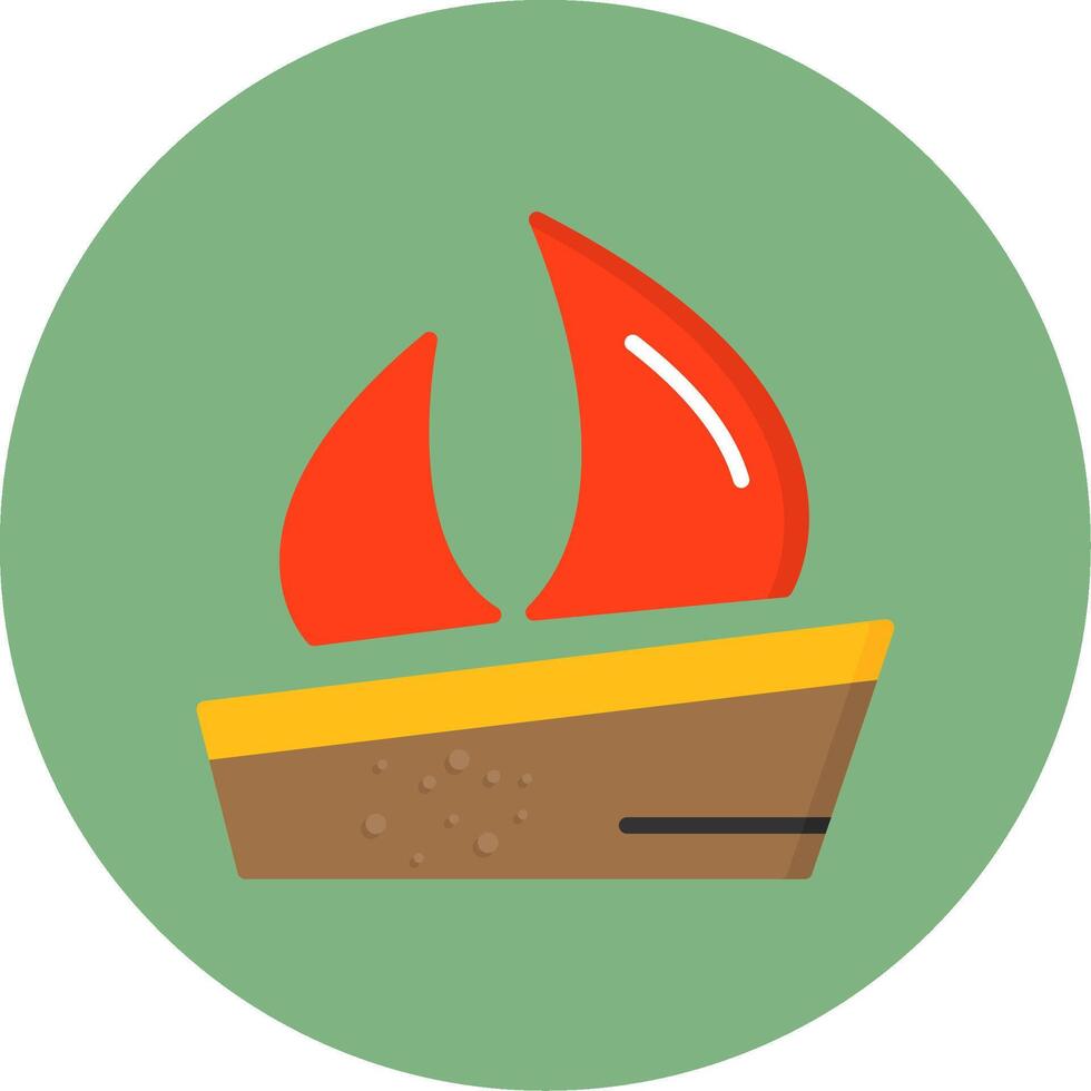 Sailboat Flat Circle Style Icon vector