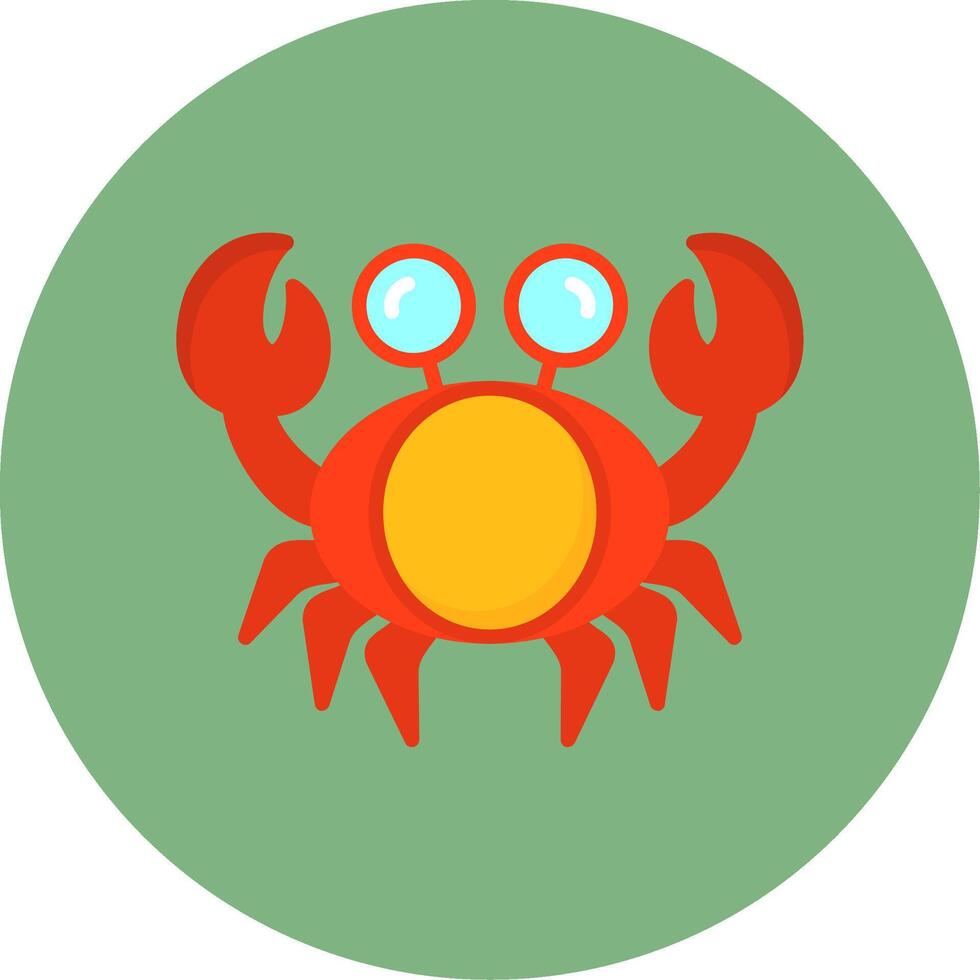 Crab Flat Circle Style Icon vector