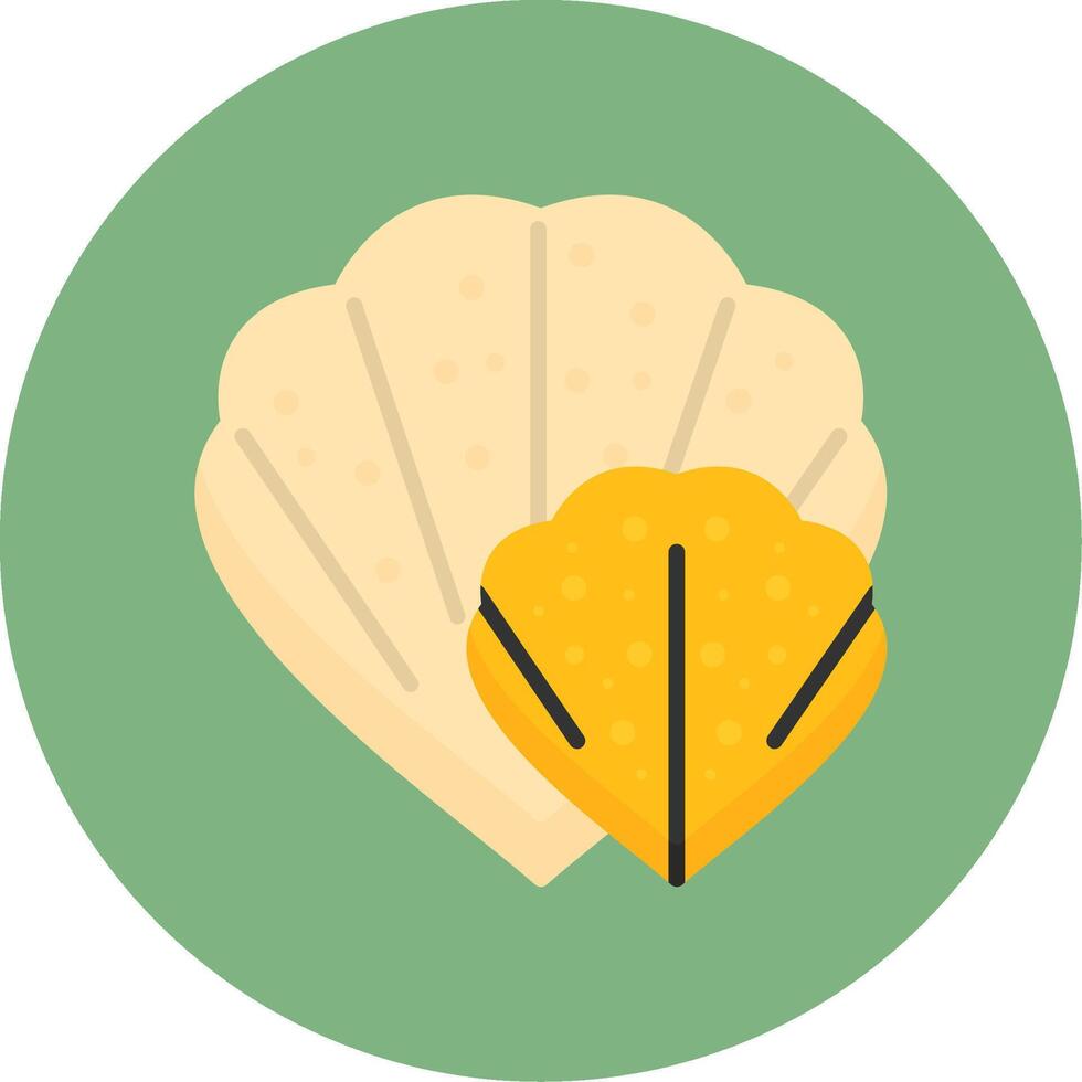 Shell collection Flat Circle Style Icon vector