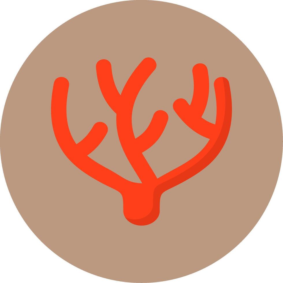 Coral Flat Circle Style Icon vector