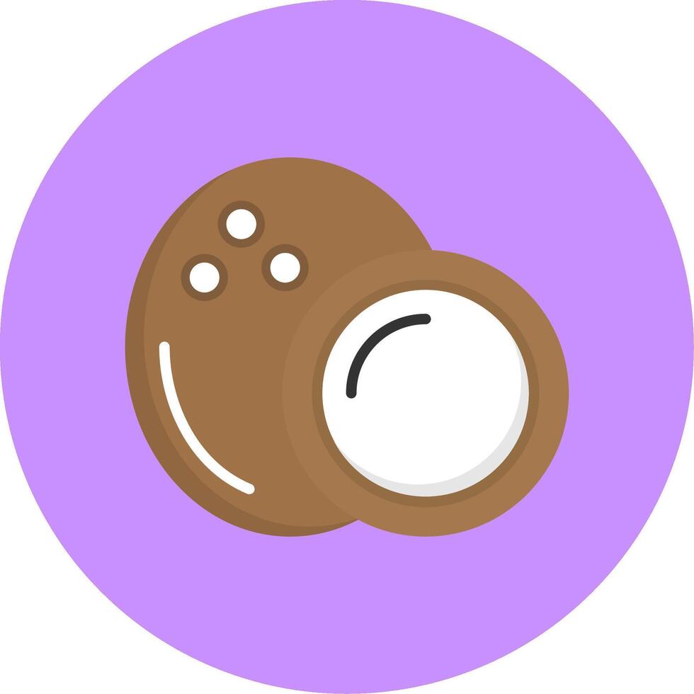 Coconut Flat Circle Style Icon vector