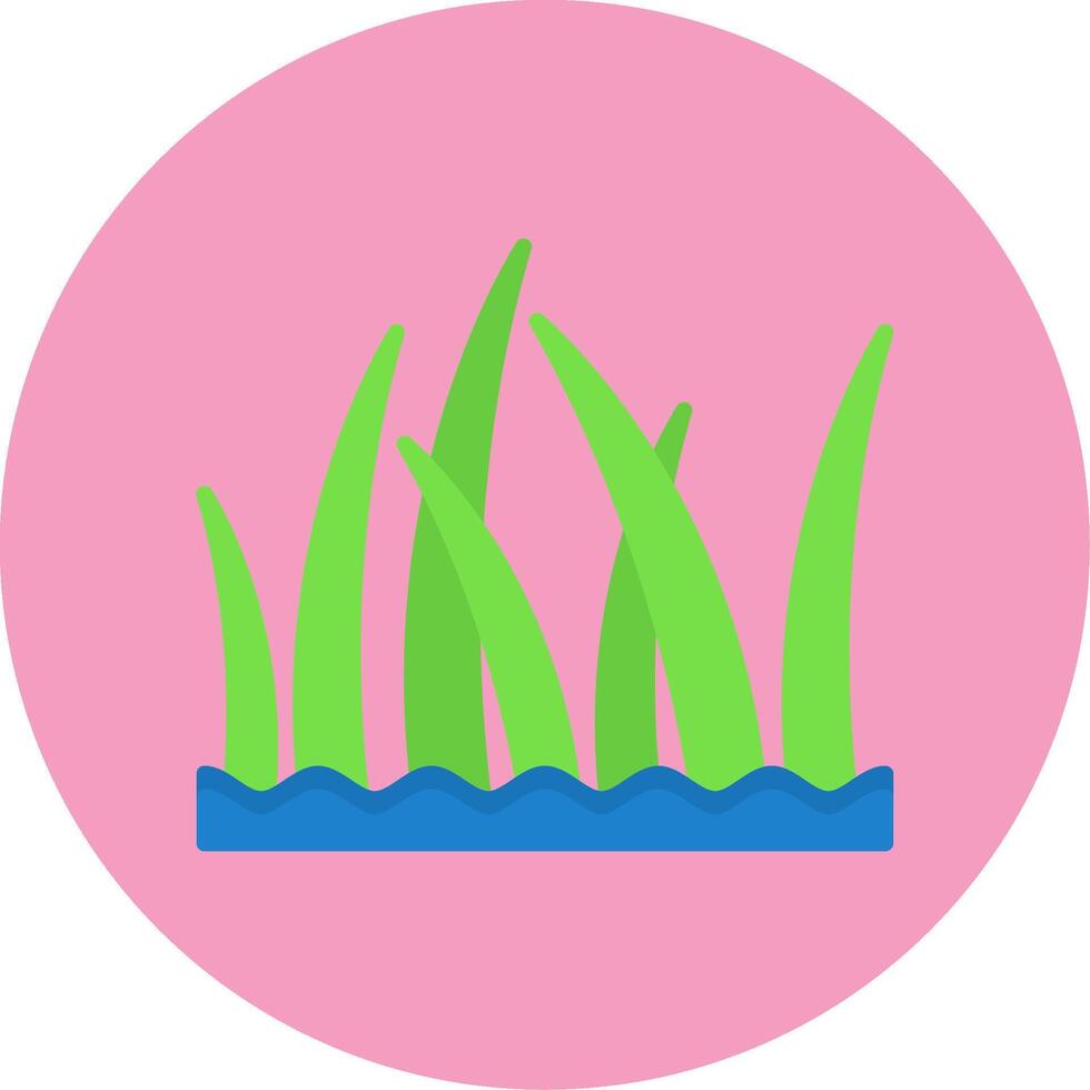 Beach grass Flat Circle Style Icon vector