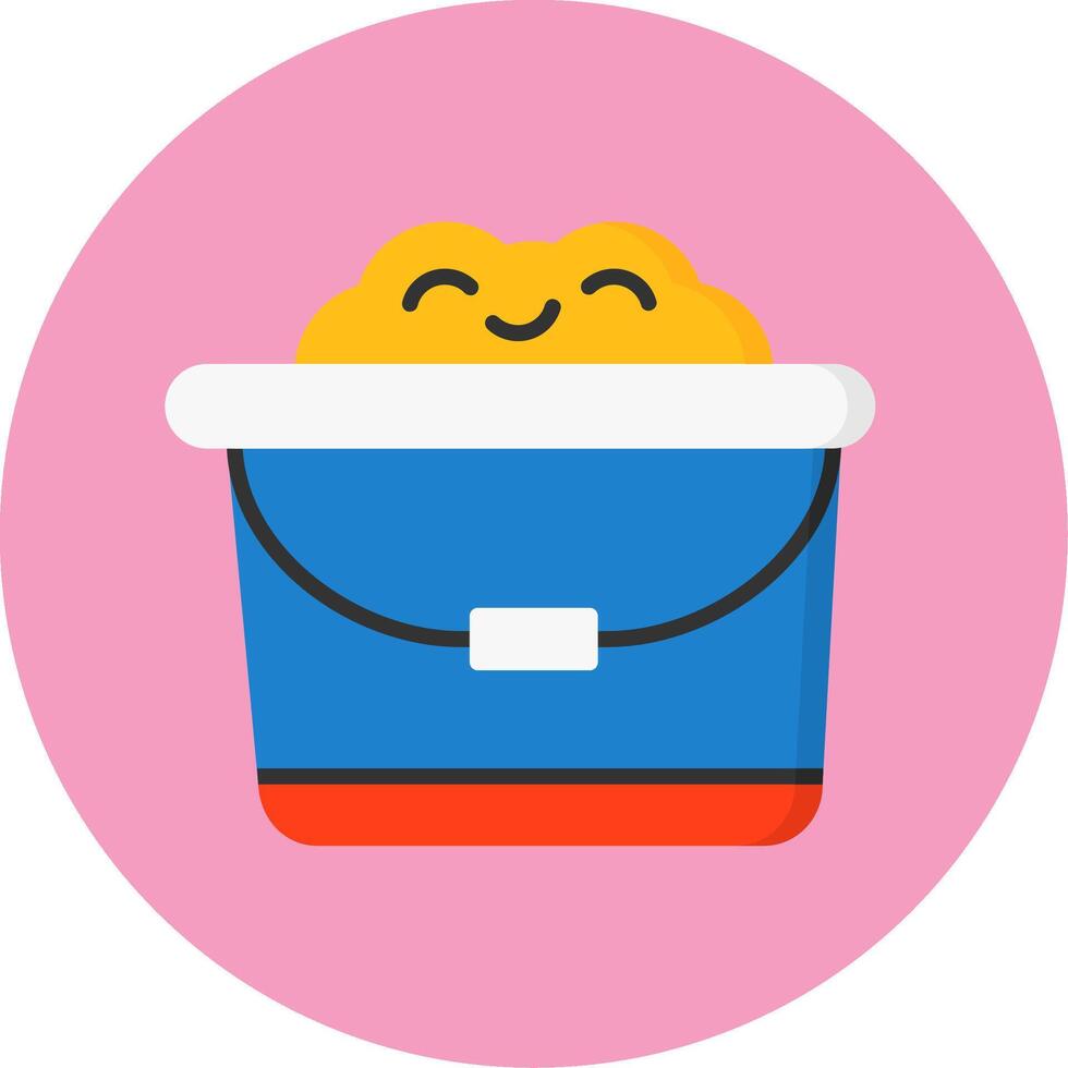 Sand bucket Flat Circle Style Icon vector