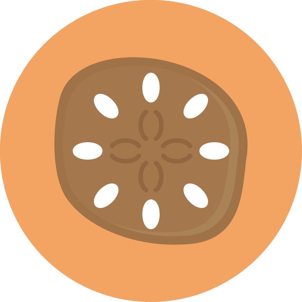 Sand dollar Flat Circle Style Icon vector