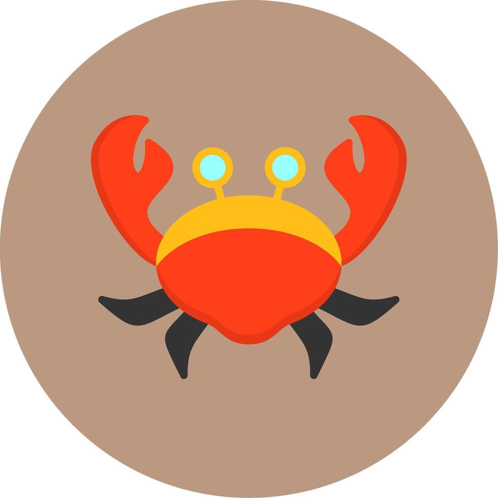 Crab Flat Circle Style Icon vector