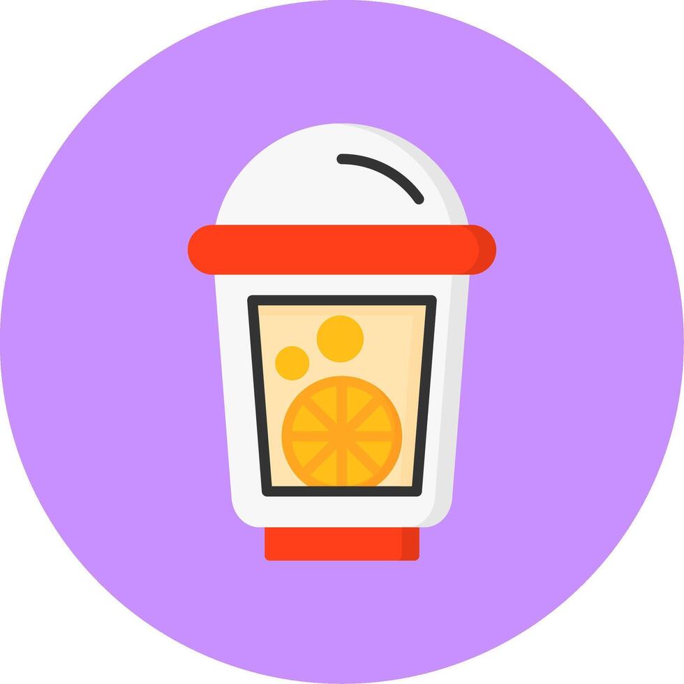 Lemonade Flat Circle Style Icon vector