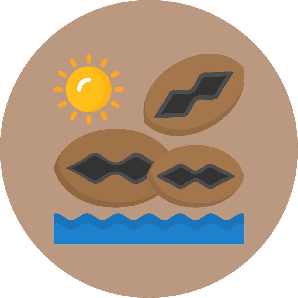 Beachcombing Flat Circle Style Icon vector