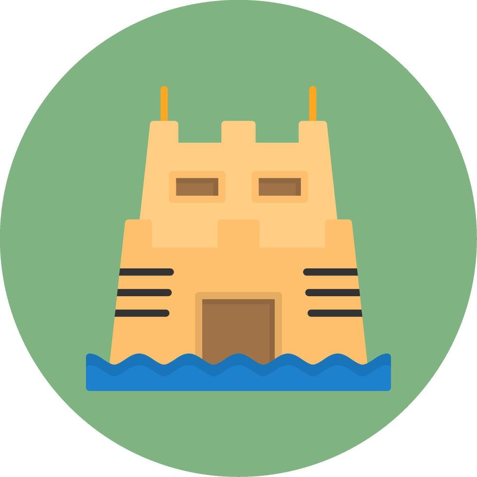 Sand castle contest Flat Circle Style Icon vector