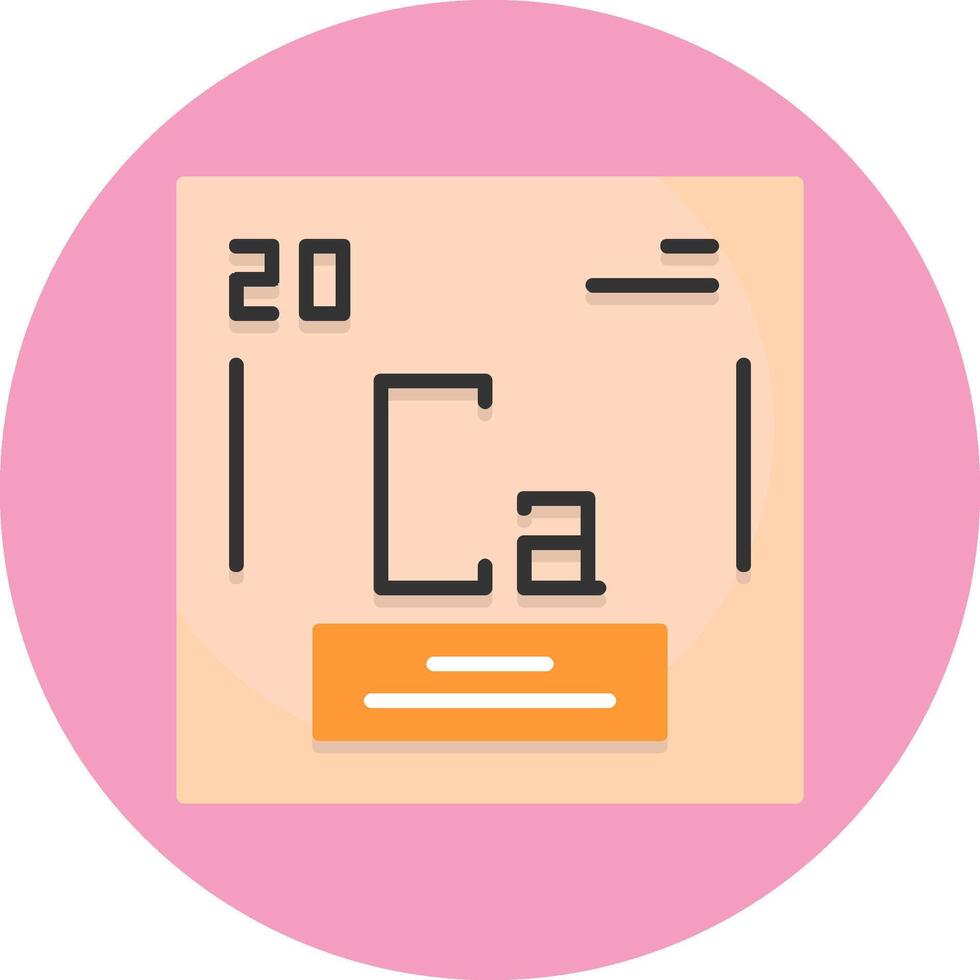 Calcium Chemical Element Flat Circle Style Icon vector