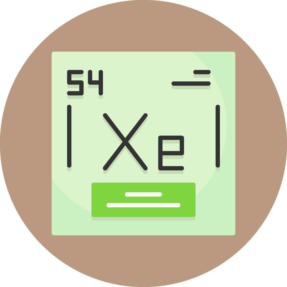 Xenon Chemical Element Flat Circle Style Icon vector