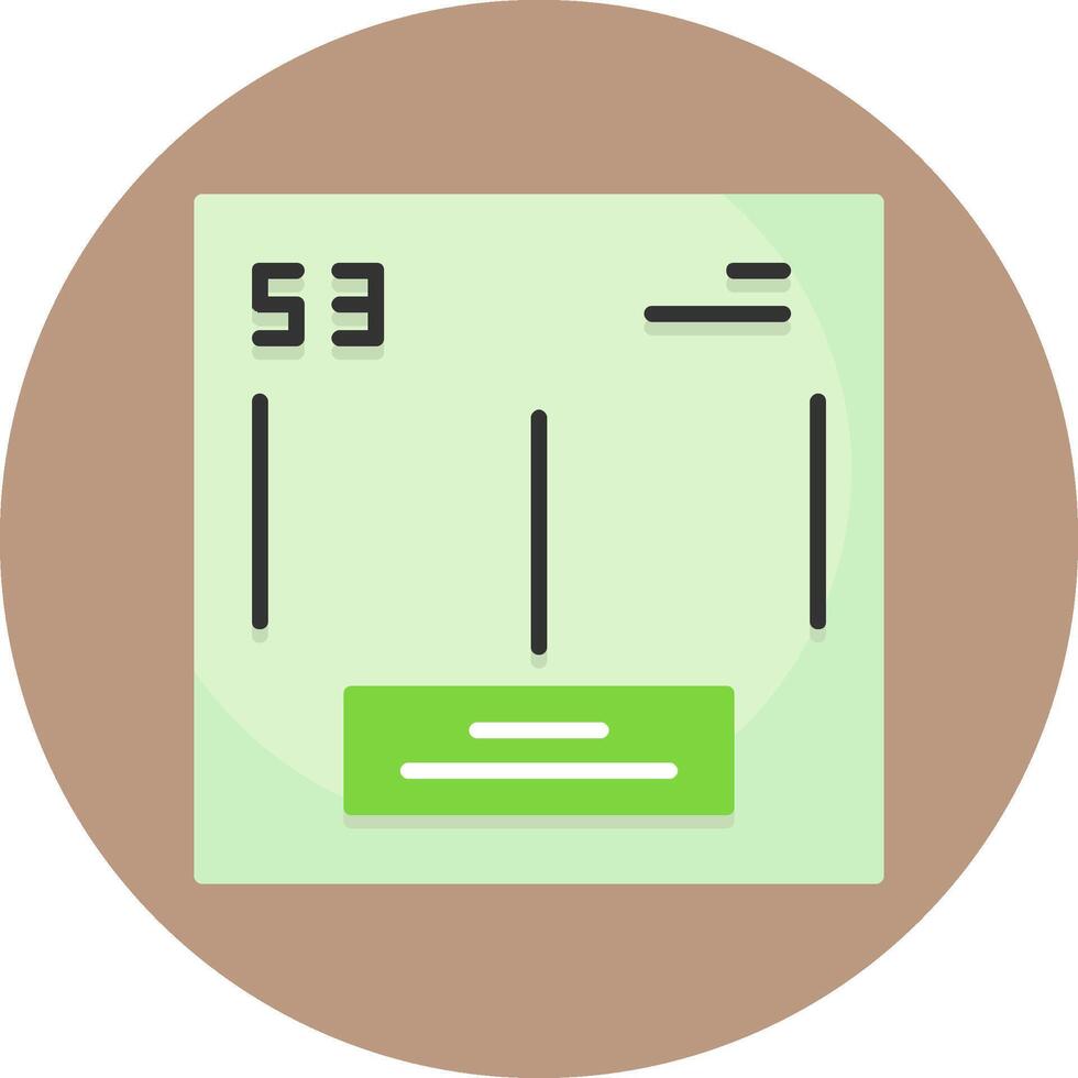 Lodine Chemical Element Flat Circle Style Icon vector