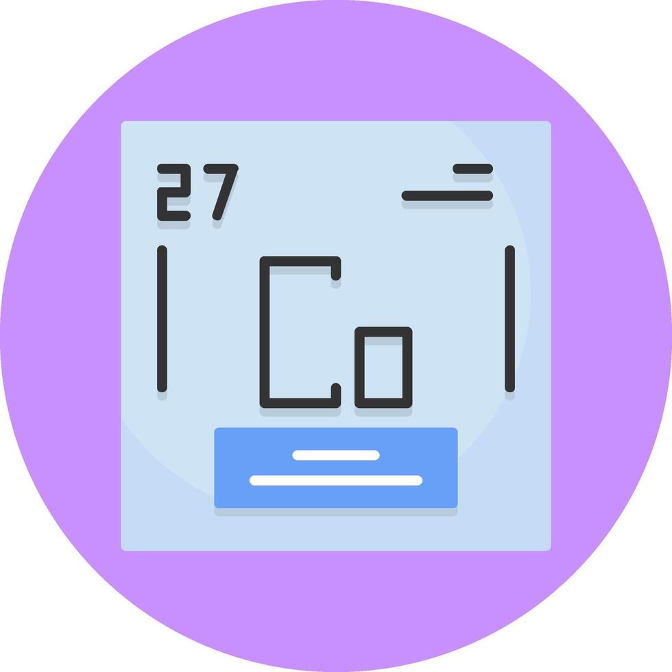 Cobalt Chemical Element Flat Circle Style Icon vector