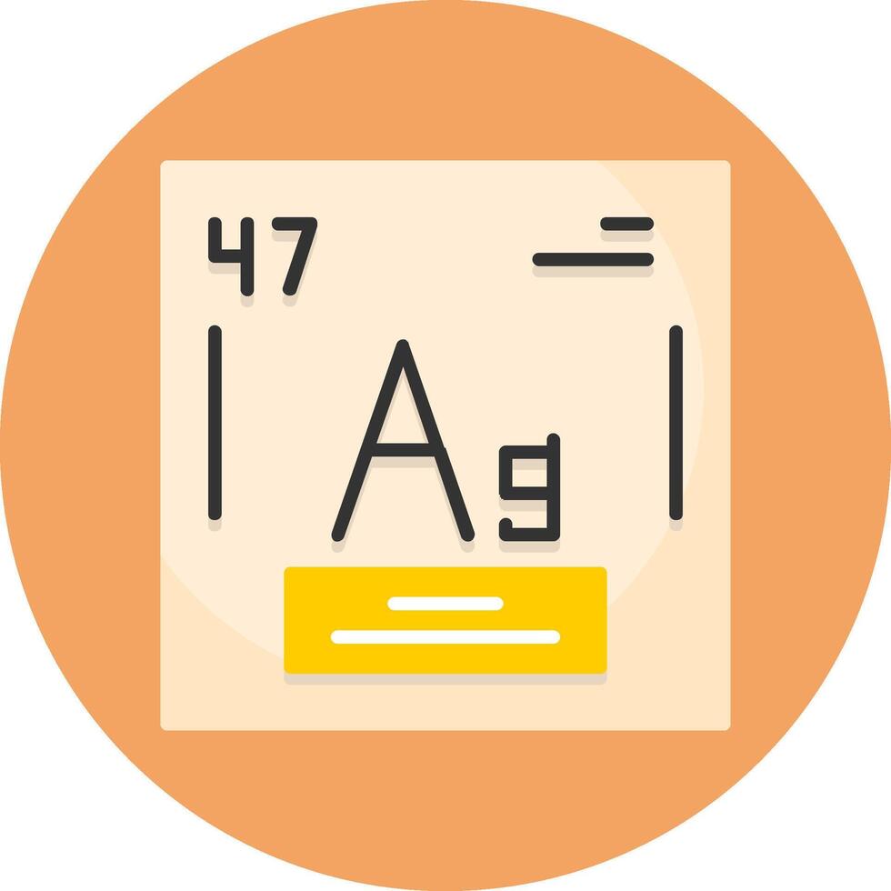 Silver Chemical Element Flat Circle Style Icon vector