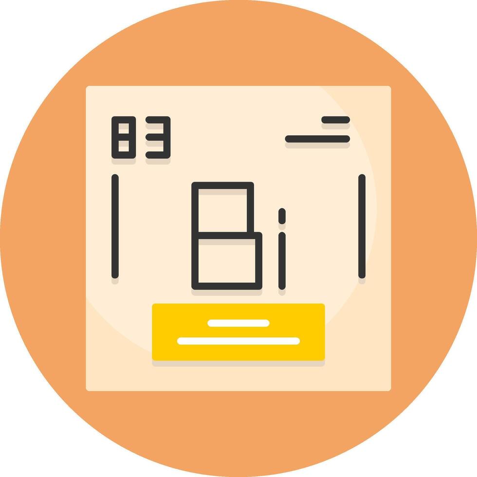 Bismuth Chemical Element Flat Circle Style Icon vector
